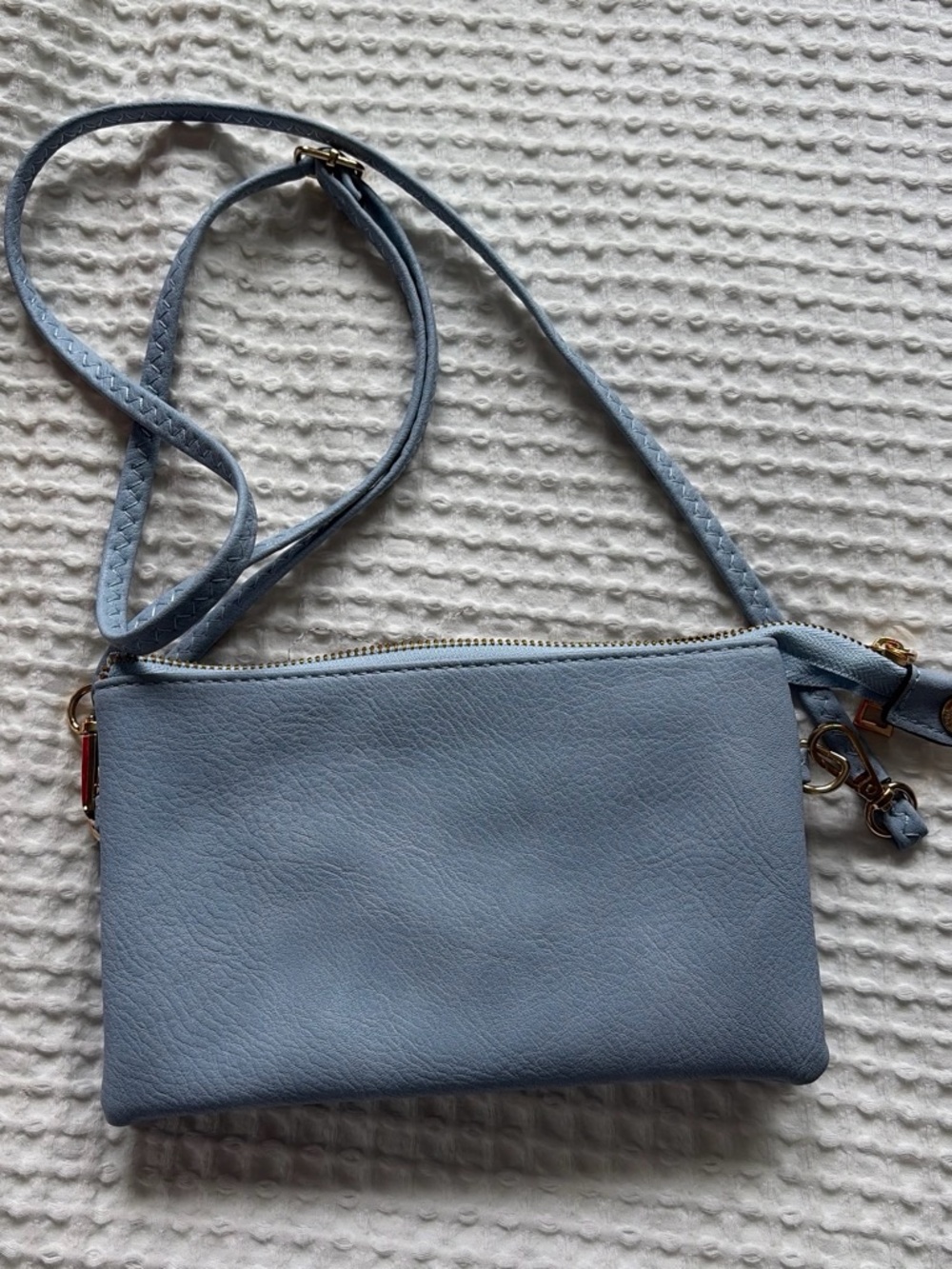 Soft Blue Women’s Crossbody Bag with Adjustable Strap